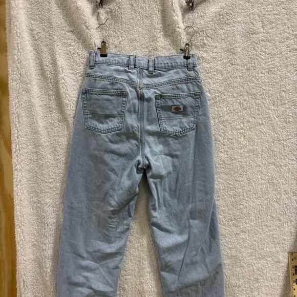 Dickies Women’s Light Wash Denim Jeans Relaxed Button Fly Vtg Style Workwear - Picture 3 of 9
